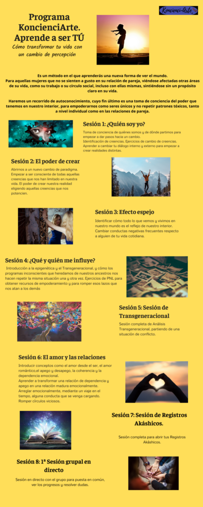 Programa curso KonciencienciArte. Aprende a ser TÚ